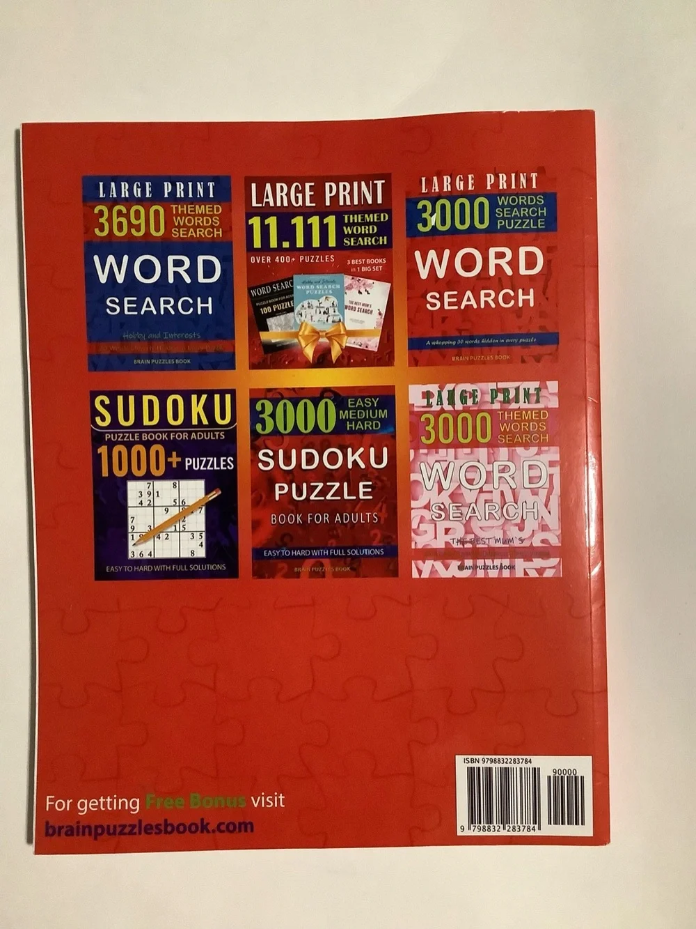 Large Print Word Search & Sudoku Puzzle Book - Red - Picture 2 of 2